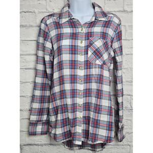 Girl Krazy Shirt Womens Size Small Boyfriend Roll Tab Sleeves and Pockets Tunic